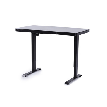 Height Adjustable Glass White Computer Desk with New Design and High Power Motor for Home Office