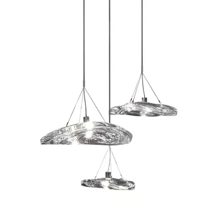 Handcrafted Modern Manta Art Glass Minimalist Pendant Light