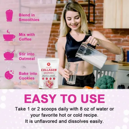 Multi Collagen Peptides Powder Supplement