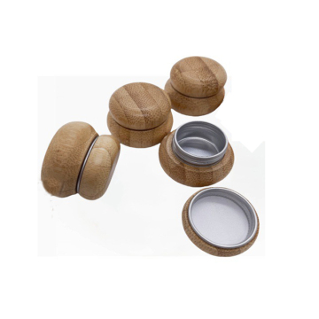 Bamboo Lid Aluminum Jar - 5g/5ml Cosmetic Cream Jars with Sunscreen Case