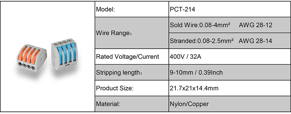 Pct-212 Pct-212 PCT-214 Quick Splice Wire Connector Electrical