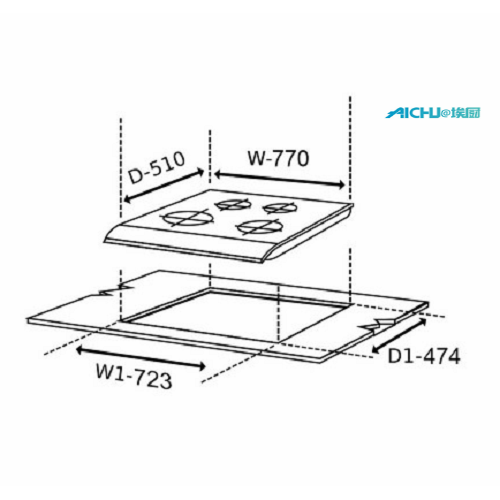 Glen Glass Hob With Double Brass TR