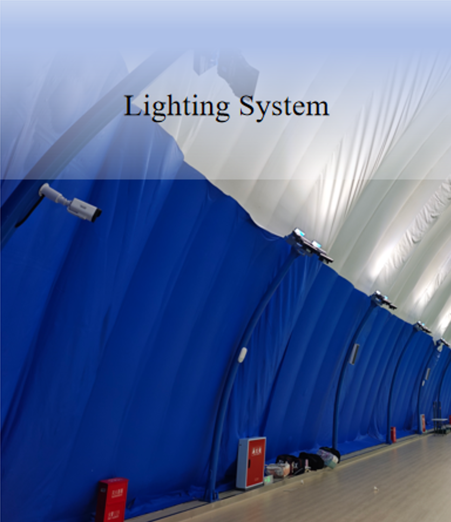Lighting system inside an inflatable structure