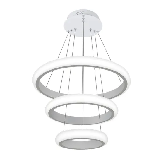 Modern Acrylic Circle Chandelier with LED Lighting in White