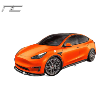 Labio frontal de fibra de carbono, faldas laterales, difusor trasero, kit de carrocería de ala de spoiler para Tesla Model Y
