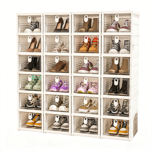 Space-Saving Foldable Shoe Cabinet with Six Layers