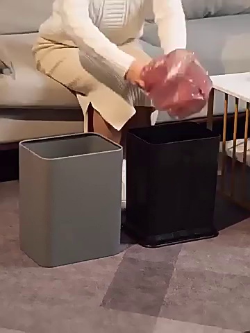 Durable Stainless Steel Double Compartment Trash Bin