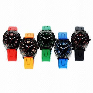 Jelly Silicone Sports Watches with CE and RoHS Marks, Available in Many Colors