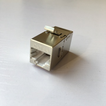 RJ45 CAT6A θωρακισμένη in-line ζεύκτη Keystone 180 βαθμούς Γυναίκα σε θηλυκό