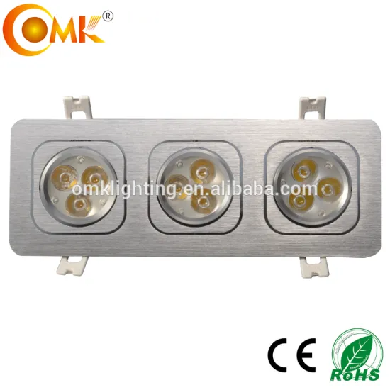 3 heads Square Aluminum dimmable led grille downlight OMK-GS002S-3