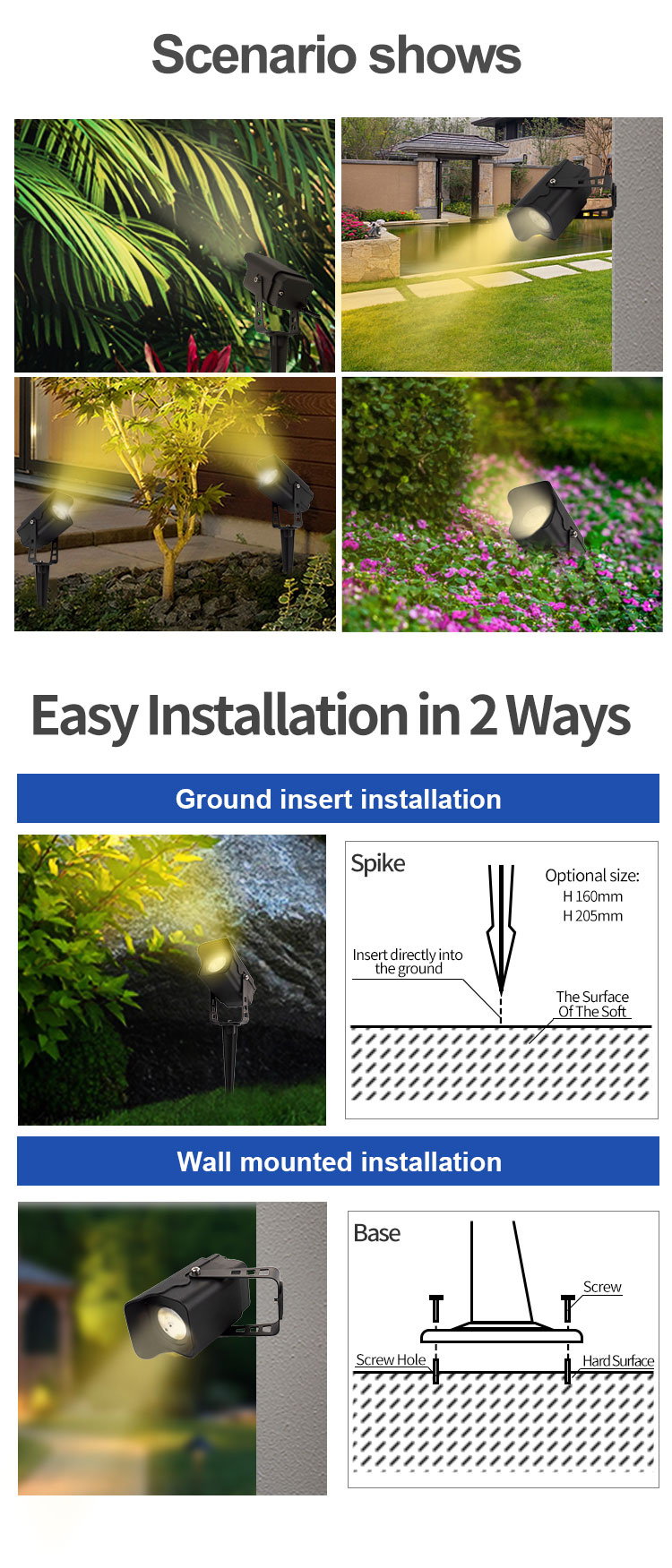 led garden spike lights