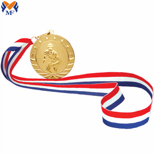 High quality custom ribbon gold event medals