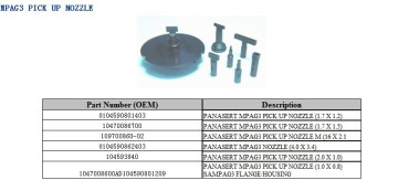 Panasert MPAG3 nozzle S ti 104590801403 for smt pick and place machine