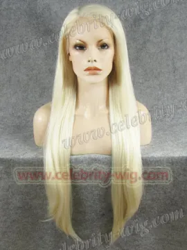 Blonde Extra Long Straight Synthetic Lace Front Wig