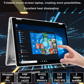 Laptop yoga 2-in-1 13.3inch Intel J4205 FHD Touchscreen