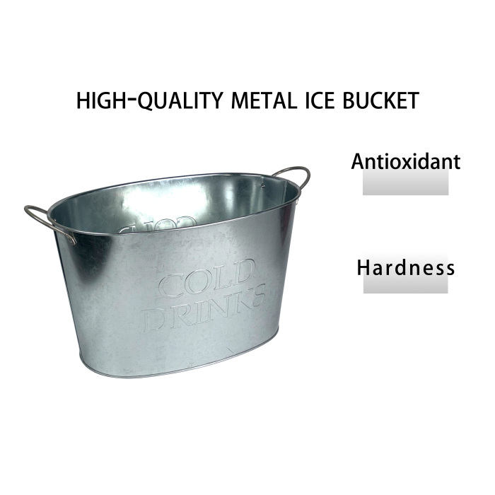 DADI 15L Galvanized Metal Ice Bucket with Handle