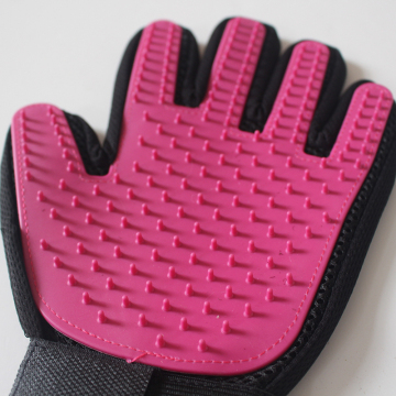 Gentle Deshedding Pet Brush Glove with Grooming Tips
