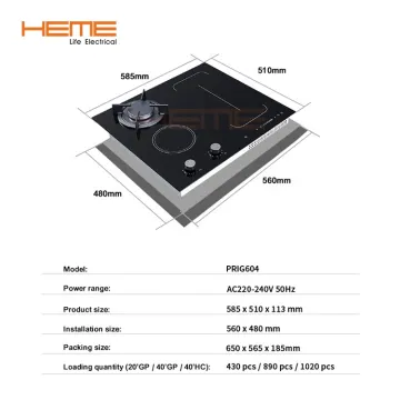 OEM/ODM China Factory New Design 4-Burner Hybrid Built-in Gas and Electric Cooktop
