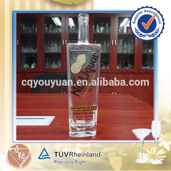 Transparent Liquor Glass Bottle Cork 750ML Fancy Crystal Bottle For Wine 750