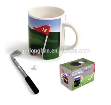 Eco-friendly certification ceramic golfball mug