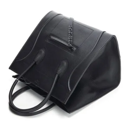 Phantom Black Soft Suede Leather Lining Celine Square Bag With11.8 * 11.1 * 9.5 Inches