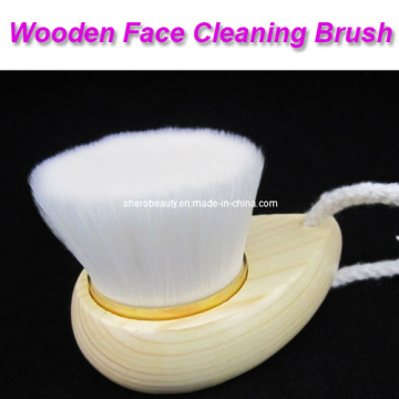 Wooden Face Washing Cleaning Brush with Synthetic Hair