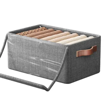 Upgraded Drawer Style Foldable Wardrobe Organizer - Clothing and Pant Storage Boxes with Lids