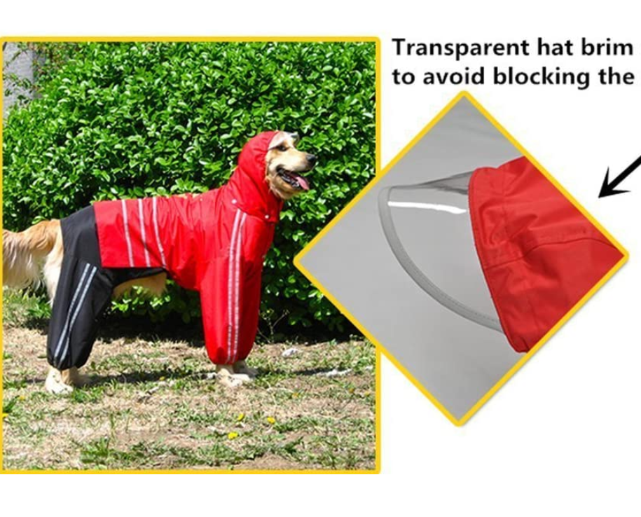 Large Dog Double Layer Hoodie Raincoat