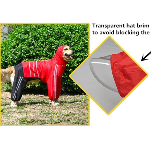 Stor hund Dubbelskikt Hoodie Raincoat