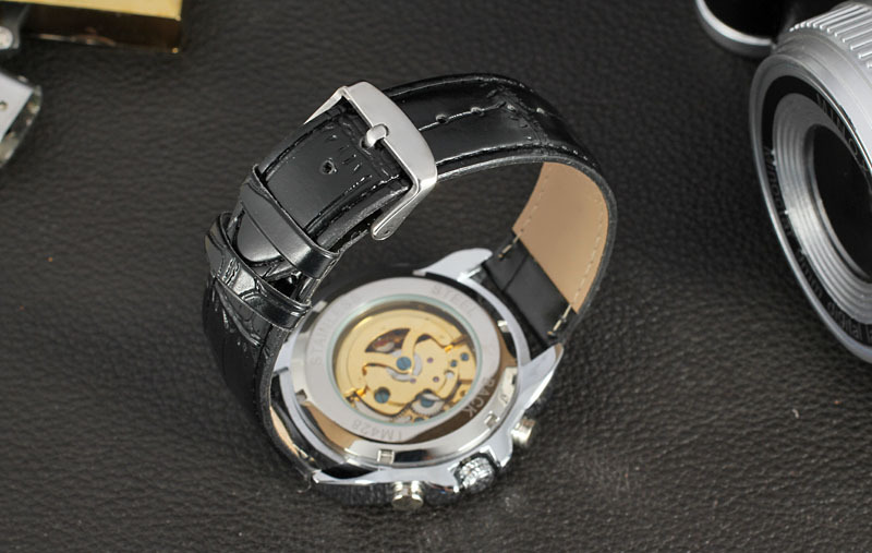 odm chronogragh men watch skeleton design