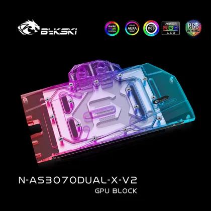 Bykski GPU Water Block for ASUS RTX3070/3060Ti DUAL Graphics Card - 12V/5V ARGB Cooler