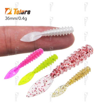 10pc / sac wobblers mini les leurres de pêche à la roche océan - 3,6 mm 0,4 g d'appâts mous pour basse des attracteurs de poissons en silicone