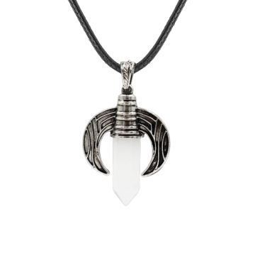 Hexagon Pendant Necklace in The Shape of Bull Horn