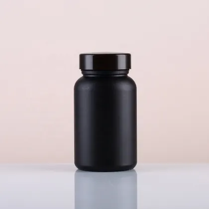200CC Health Capsules Pharmaceutical Plastic Black Bottle HDPE