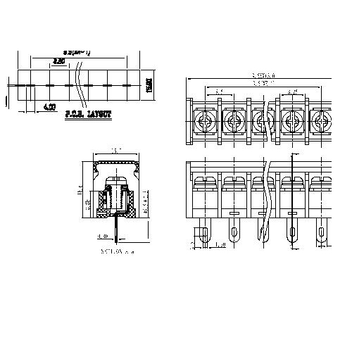 AT848-9.5XXX-H Barrier Terminal Block Pitch9.5mm 