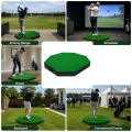 Estera de práctica de golf inclinada octogonal de 1,5 m, césped de golf de amortiguación premium de 3 capas con asas laterales incorporadas