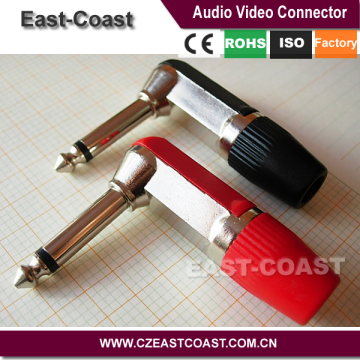 Right Angle type Red/Black Mono jack 6.35 male Plug