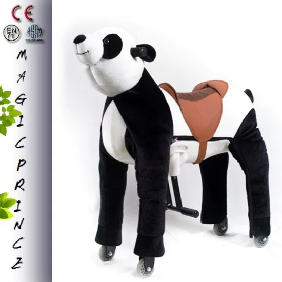 (EN71&ASTM&CE)~(Pass!!)~NP15 Good Plush Amusement ride on animal Panda scooter for sale, giddy up rides panda in China