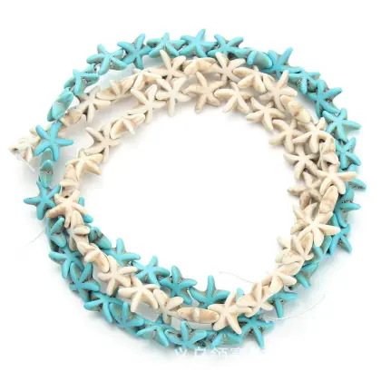 DIY 13x13mm White Turquoise Stone Seastar Beads for Girls Bracelets