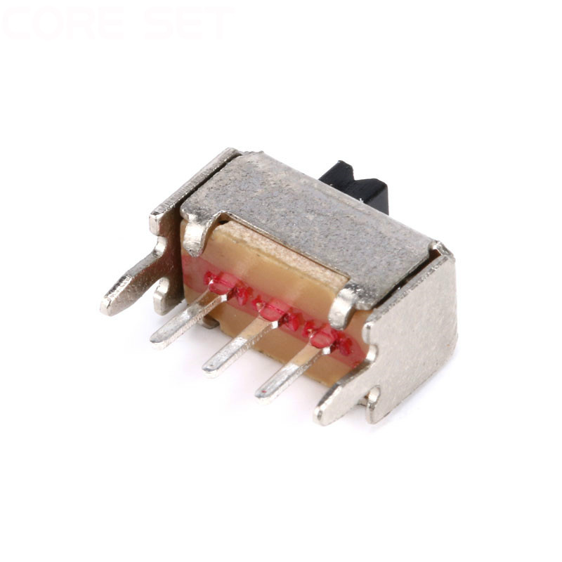 40PCS/Lot SS12D07 Mini Vertical Slide Switch 1P2T 3 Pin Toggle Switch SMD PCB DPDT Vertical Switch High Quality