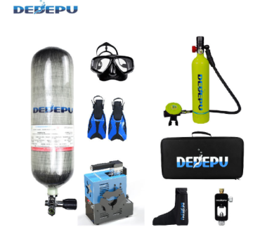 DEDEPU D600 6.8L+1L Scuba Adapter with Air Pump, Green Dry Breathing Tube and Customizable Oxygen Cylinders