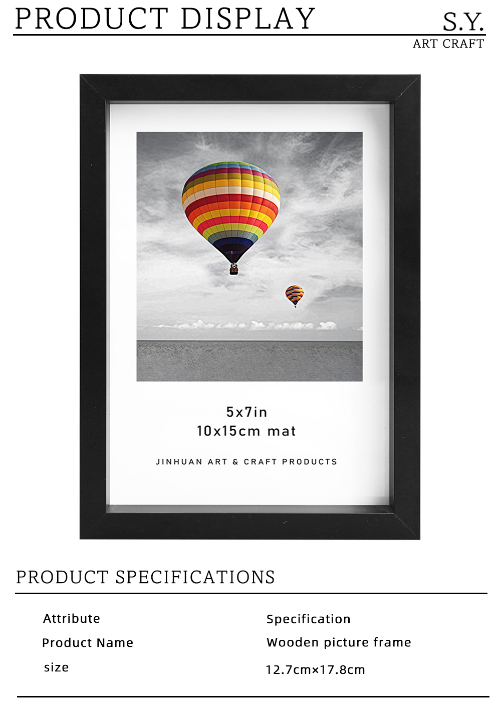 Sleek Black Tabletop Picture Frame X