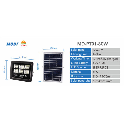 Luces de inundación solares 80W