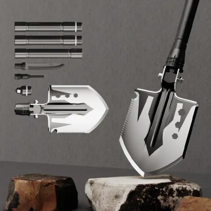 Yuantoose Aluminum Camping Self-Defense Folding Multifunctional Outdoor Engineer Shovel