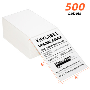 Logistic Fanfold Direct Thermal Transfer 4X6 Shipping Labels