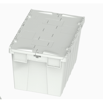 Attached Lid Nest and Stack Container Totes