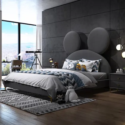 popular kids bed children house fabric bedroom furniture