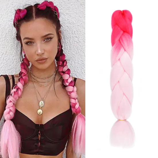 Free Sample Hot Sale Wholesale Ruwa Ombre Jumbo Braids Private Liabel Extention Expression Synthetic Braiding Hair 24 Inches