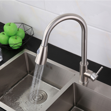 Faucets dapur keluli tahan karat musim bunga disikat