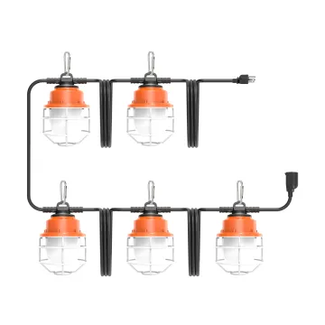 100W LED Work Light - 50ft Construction String Lights for Temporary Connect
